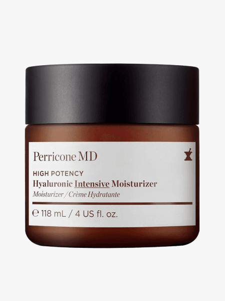 Perricone MD Hyaluronic Intensive Moisturizer in branded tub component on a light gray background
